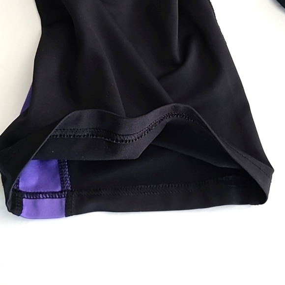 Tek Gear Fit & Flare Black with Purple Detailing Yoga Pants Size Large - Picture 7 of 12